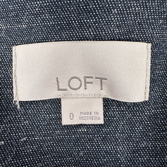 Loft Womens Blazer Jacket Size 0 Charcoal Gray Polyester Viscose Linen Blend - Picture 4 of 6